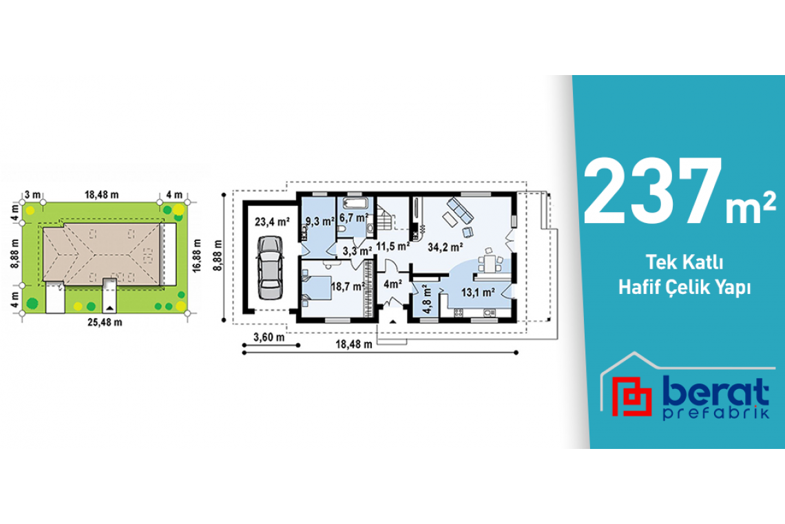 237 M² TEK KATLI HAFIF ÇELIK YAPI