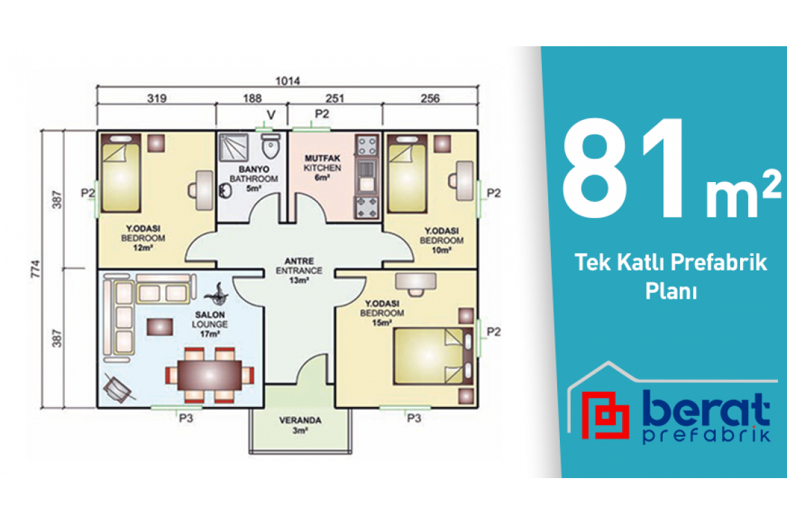 81 M² TEK KATLI PREFABRİK EV